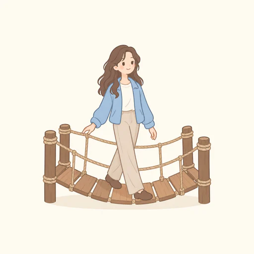 출렁다리 산책가 캐릭터
